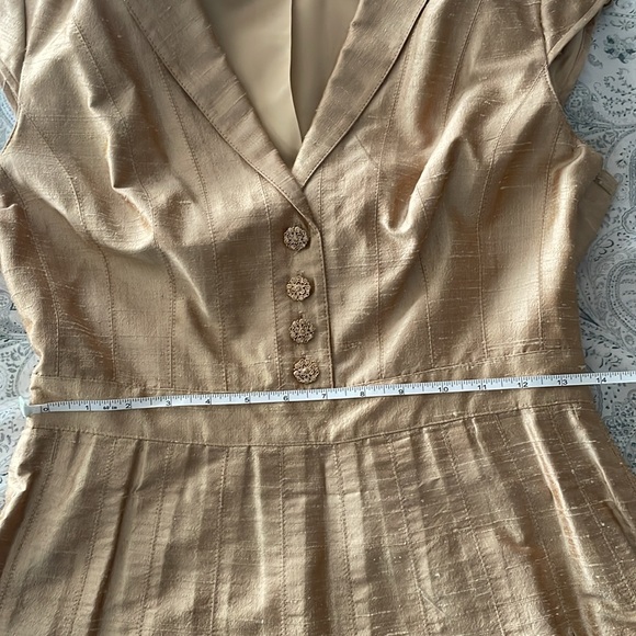Vintage Kay Unger Gold Silk Dress - Picture 10 of 11